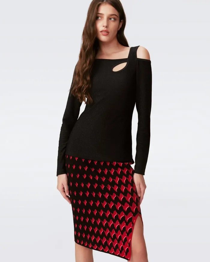 Cassiopeia Skirt Bird Weave Pink Gradient Women DVF Skirts