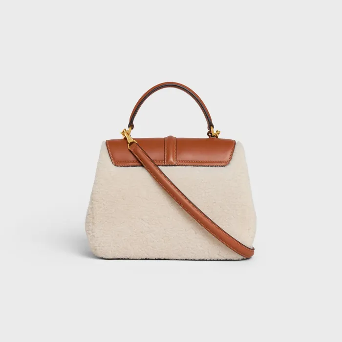 Celine 16 Small 16 Bag In SHEARLING AND Natural CALFSKIN 8211 Natural Tan 8211 Women Celine 16 Small 16 Bag In SHEARLING AND Natural CALFSKIN 8211 Natural Tan 8211 Women