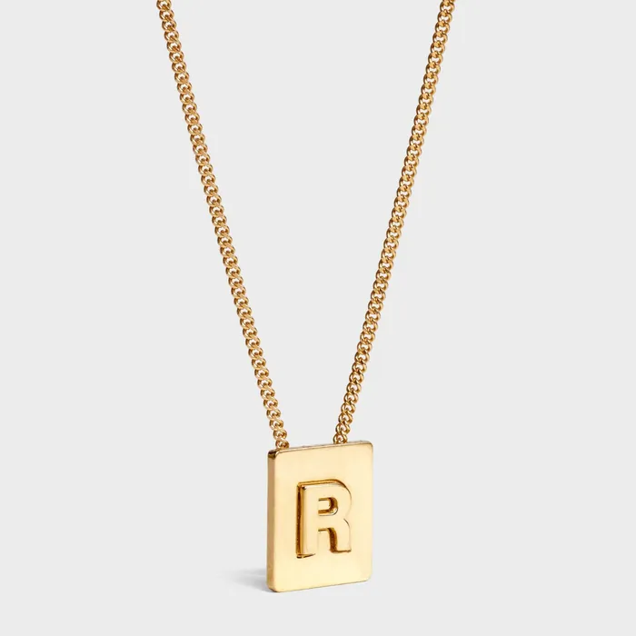 Celine Alphabet Alphabet R Necklace In Brass With Gold Finish 8211 Gold 8211 Women
