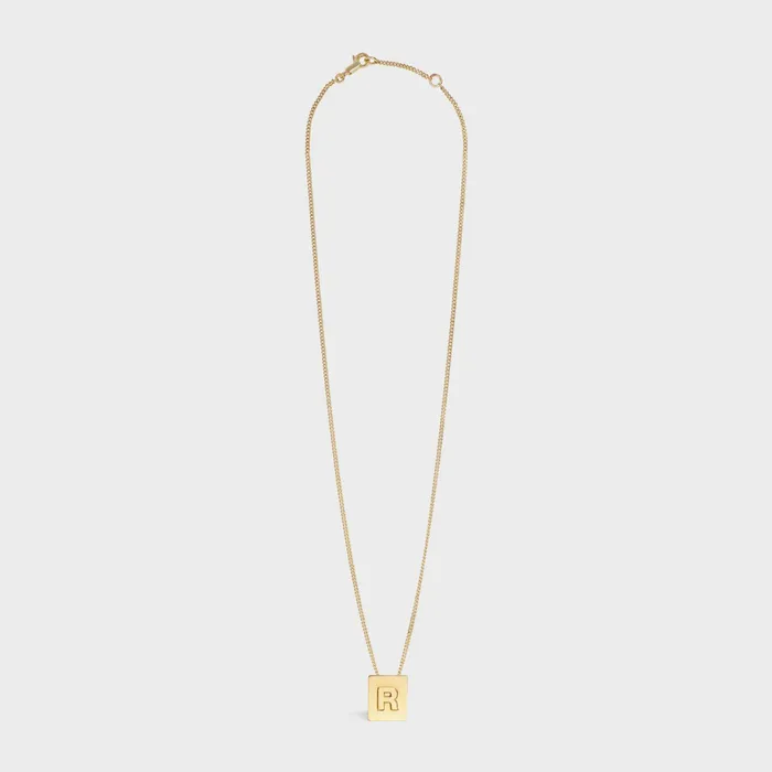 Celine Alphabet Alphabet R Necklace In Brass With Gold Finish 8211 Gold 8211 Women