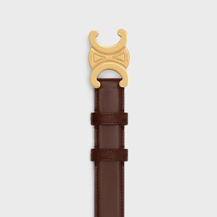 Celine Belts Medium Triomphe Belt In Taurillon Leather 8211 CHESTNUT 8211 Women
