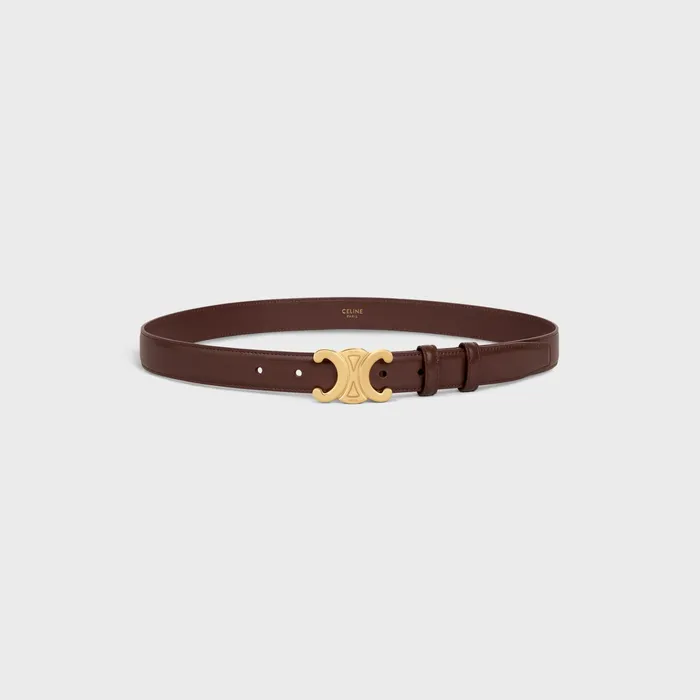 Celine Belts Medium Triomphe Belt In Taurillon Leather 8211 CHESTNUT 8211 Women