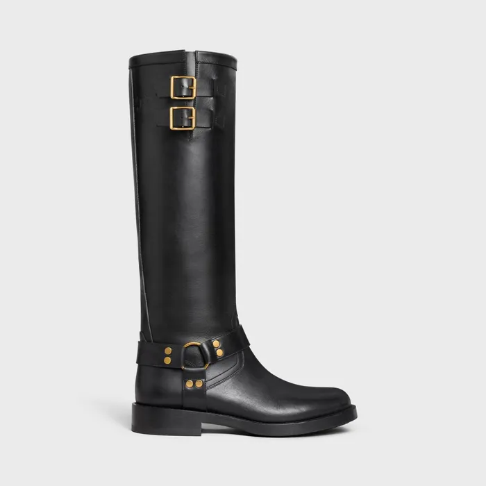 Celine Boots And Ankle Boots HIGH BOOT CELINE BIKER In CALFSKIN 8211 VEGETAL TANNING 8211 Black 8211 Women Celine Boots And Ankle Boots HIGH BOOT CELINE BIKER In CALFSKIN 8211 VEGETAL TANNING 8211 Black 8211 Women