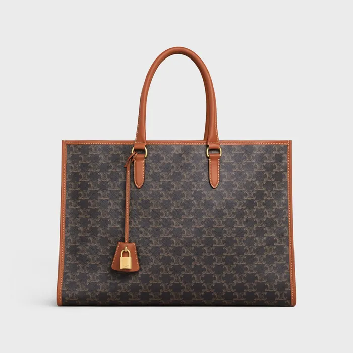 Celine Cabas HORIZONTAL CABAS In Triomphe Canvas And Calfskin 8211 Tan 8211 Women