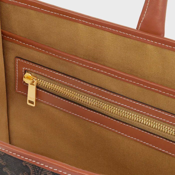 Celine Cabas HORIZONTAL CABAS In Triomphe Canvas And Calfskin 8211 Tan 8211 Women Celine Cabas HORIZONTAL CABAS In Triomphe Canvas And Calfskin 8211 Tan 8211 Women