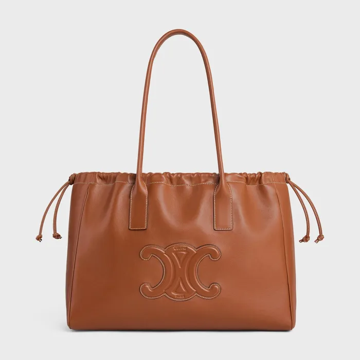 Celine Cuir Triomphe Cabas Drawstring Cuir Triomphe In Smooth Calfskin 8211 Tan 8211 Women
