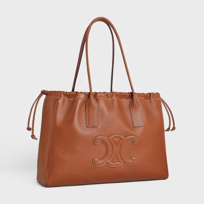 Celine Cuir Triomphe Cabas Drawstring Cuir Triomphe In Smooth Calfskin 8211 Tan 8211 Women Celine Cuir Triomphe Cabas Drawstring Cuir Triomphe In Smooth Calfskin 8211 Tan 8211 Women