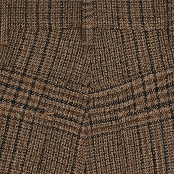 Celine Denim Dylan Flared Jeans In Prince Of Wales Check Wool 8211 ChataigneNoir 8211 Men