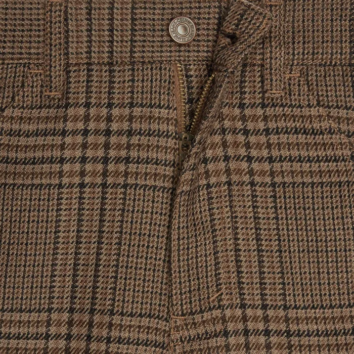 Celine Denim Dylan Flared Jeans In Prince Of Wales Check Wool 8211 ChataigneNoir 8211 Men