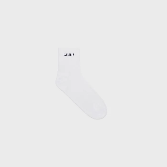 Celine Hats And Soft Accessories CELINE SOCKS COTTON 8211 Off White 8211 Women