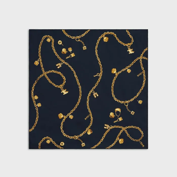 Celine Hats And Soft Accessories Square In Silk Twill 8211 Navy 8211 Women
