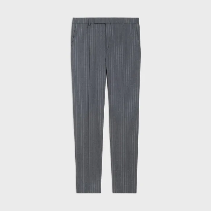 Celine Jackets and Trousers Classic Pants In Striped Wool 8211 GRISCRAIE 8211 Men
