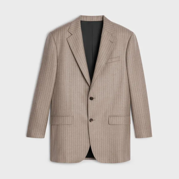 Celine Jackets Garon Jacket With Elbow Patches In Cashmere Flannel 8211 MARRON GLACEBRUN 8211 Women Celine Jackets Garon Jacket With Elbow Patches In Cashmere Flannel 8211 MARRON GLACEBRUN 8211 Women