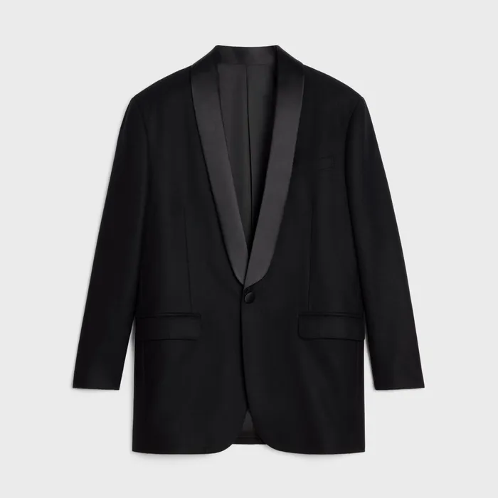 Celine Jackets Garon Tux Jacket In Cashmere Flannel 8211 Black 8211 Women