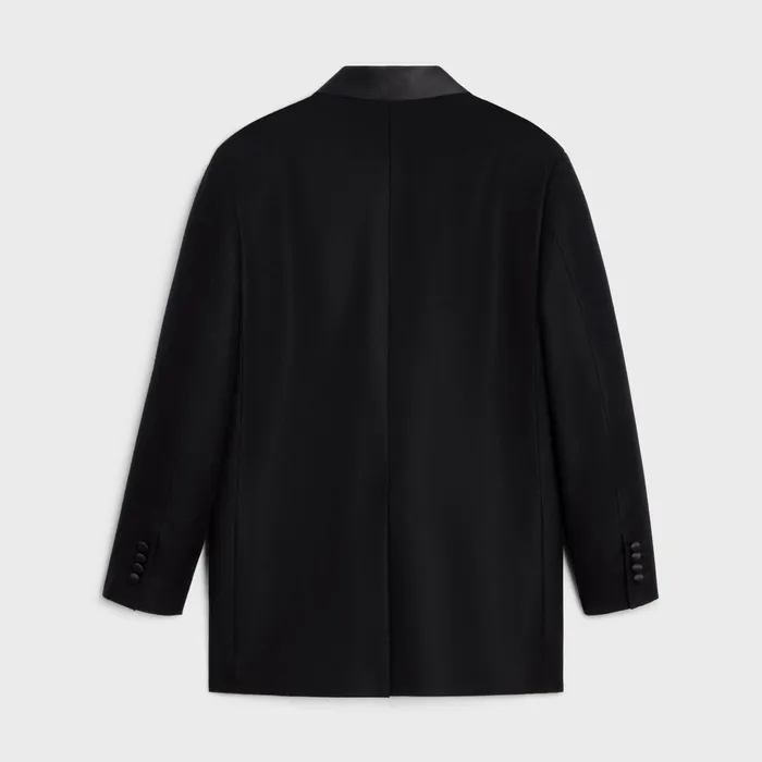 Celine Jackets Garon Tux Jacket In Cashmere Flannel 8211 Black 8211 Women