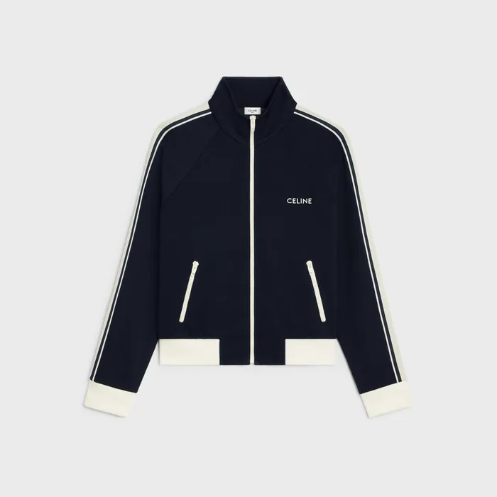 Celine Jackets Tracksuit Jacket In Double Face Jersey 8211 BLEU ANCRE OFF WHITE 8211 Women