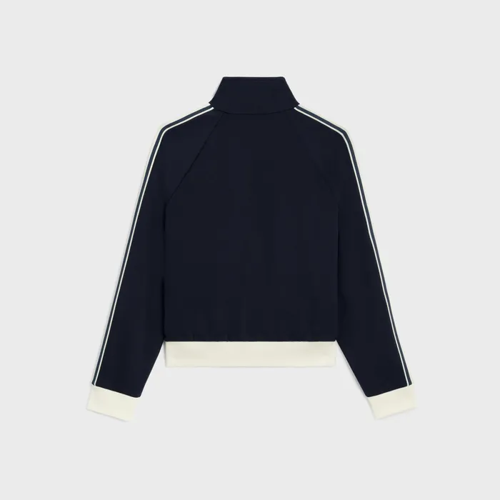 Celine Jackets Tracksuit Jacket In Double Face Jersey 8211 BLEU ANCRE OFF WHITE 8211 Women