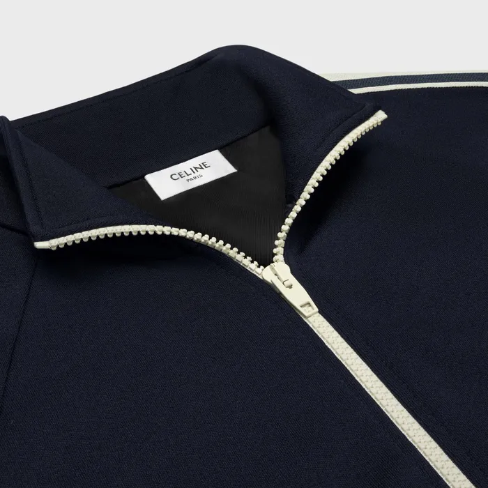 Celine Jackets Tracksuit Jacket In Double Face Jersey 8211 BLEU ANCRE OFF WHITE 8211 Women