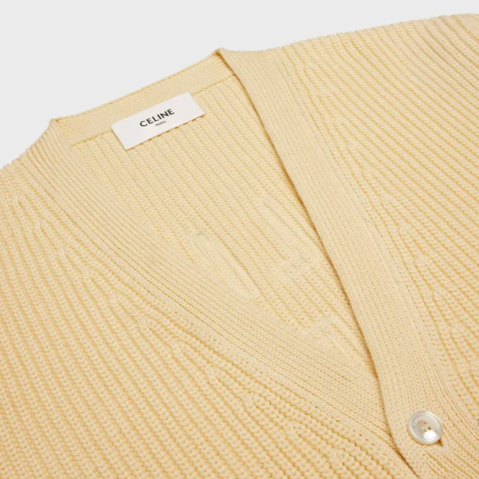 Celine Knitwear And Sweatshirts Celine College Cardigan In Cotton 8211 ECRUBLACK 8211 Men