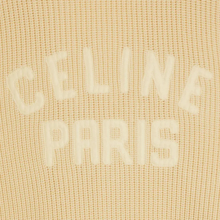 Celine Knitwear And Sweatshirts Celine College Cardigan In Cotton 8211 ECRUBLACK 8211 Men