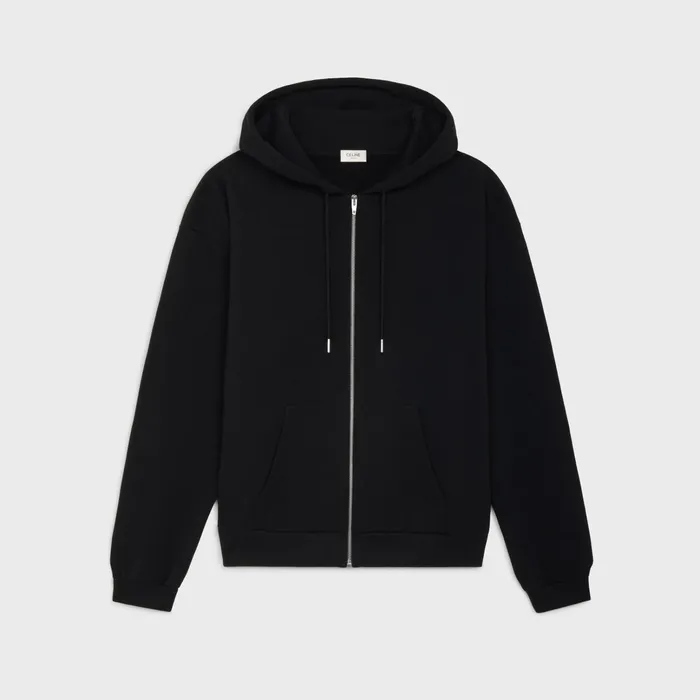 Celine Knitwear And Sweatshirts CELINE HOODIE IN COTTON FLEECE 8211 Black White 8211 Men Celine Knitwear And Sweatshirts CELINE HOODIE IN COTTON FLEECE 8211 Black White 8211 Men