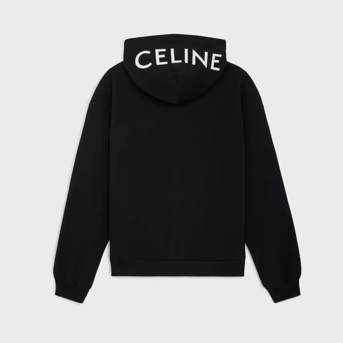 Celine Knitwear And Sweatshirts CELINE HOODIE IN COTTON FLEECE 8211 Black White 8211 Men