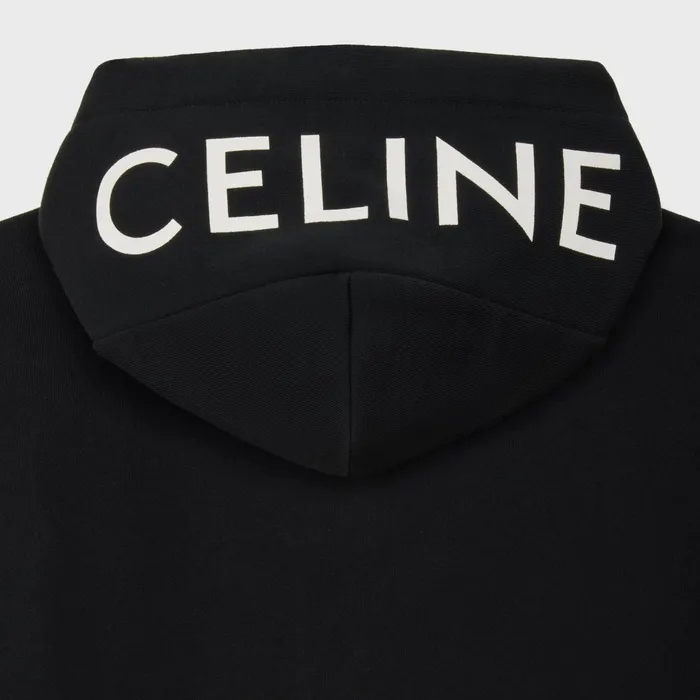 Celine Knitwear And Sweatshirts CELINE HOODIE IN COTTON FLEECE 8211 Black White 8211 Men