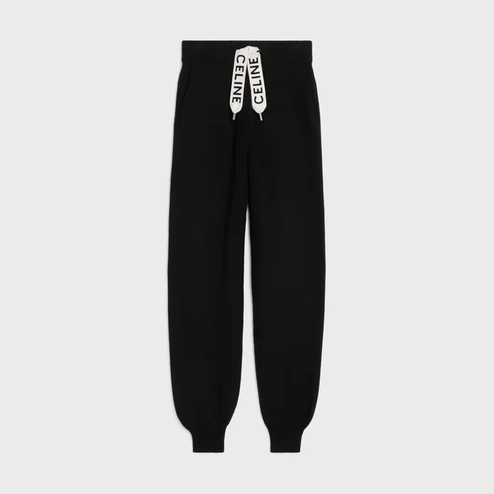 Celine Knitwear And Sweatshirts Celine Track Pants In Cashmere Wool 8211 Black 8211 Men