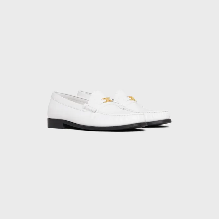 Celine Loafers and Mocassins CELINE LUCO Triomphe Loafer In POLISHED BULLSKIN 8211 White 8211 Men