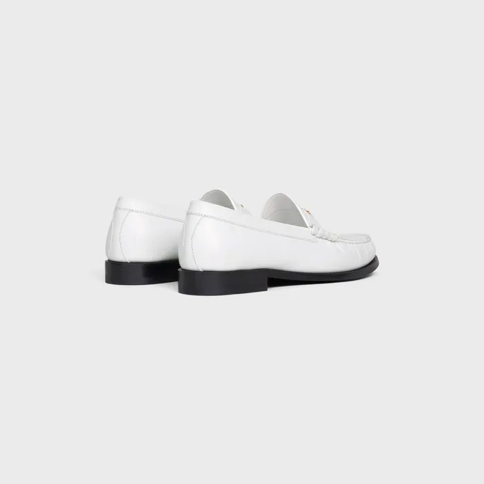 Celine Loafers and Mocassins CELINE LUCO Triomphe Loafer In POLISHED BULLSKIN 8211 White 8211 Men