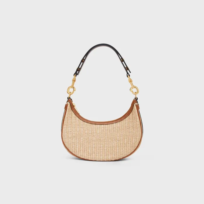 Celine More Lines Medium Ava Strap Bag In RAFFIA EFFECT TEXTILE AND CALFSKIN 8211 Natural Tan 8211 Women Celine More Lines Medium Ava Strap Bag In RAFFIA EFFECT TEXTILE AND CALFSKIN 8211 Natural Tan 8211 Women