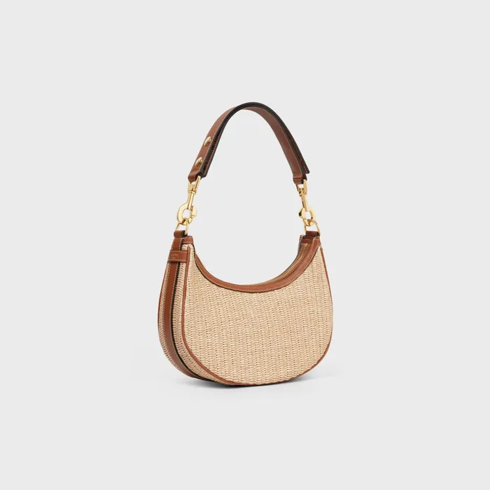 Celine More Lines Medium Ava Strap Bag In RAFFIA EFFECT TEXTILE AND CALFSKIN 8211 Natural Tan 8211 Women Celine More Lines Medium Ava Strap Bag In RAFFIA EFFECT TEXTILE AND CALFSKIN 8211 Natural Tan 8211 Women