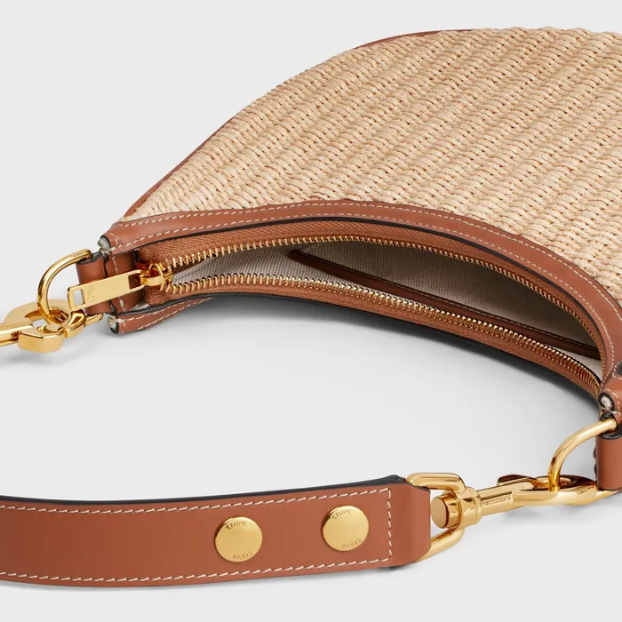Celine More Lines Medium Ava Strap Bag In RAFFIA EFFECT TEXTILE AND CALFSKIN 8211 Natural Tan 8211 Women Celine More Lines Medium Ava Strap Bag In RAFFIA EFFECT TEXTILE AND CALFSKIN 8211 Natural Tan 8211 Women