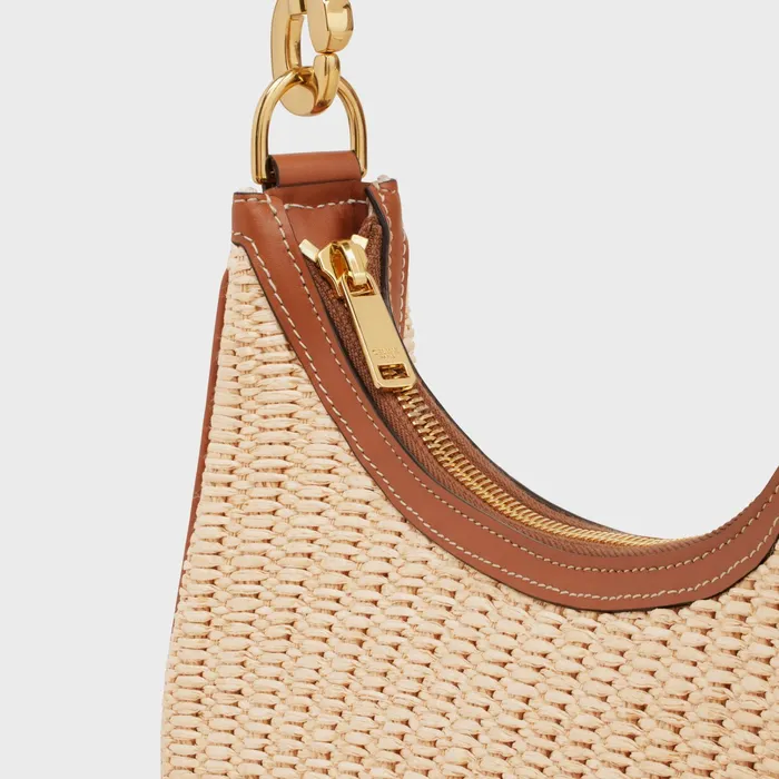 Celine More Lines Medium Ava Strap Bag In RAFFIA EFFECT TEXTILE AND CALFSKIN 8211 Natural Tan 8211 Women Celine More Lines Medium Ava Strap Bag In RAFFIA EFFECT TEXTILE AND CALFSKIN 8211 Natural Tan 8211 Women