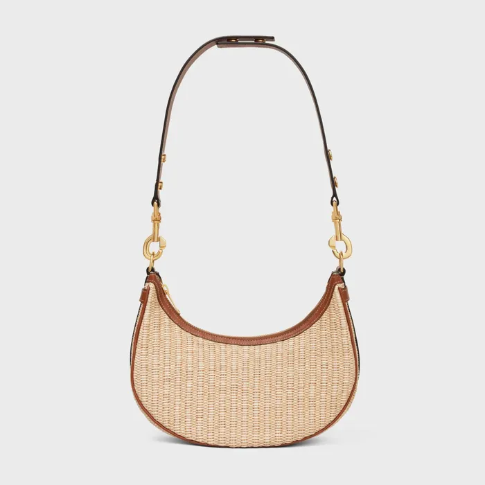 Celine More Lines Medium Ava Strap Bag In RAFFIA EFFECT TEXTILE AND CALFSKIN 8211 Natural Tan 8211 Women Celine More Lines Medium Ava Strap Bag In RAFFIA EFFECT TEXTILE AND CALFSKIN 8211 Natural Tan 8211 Women