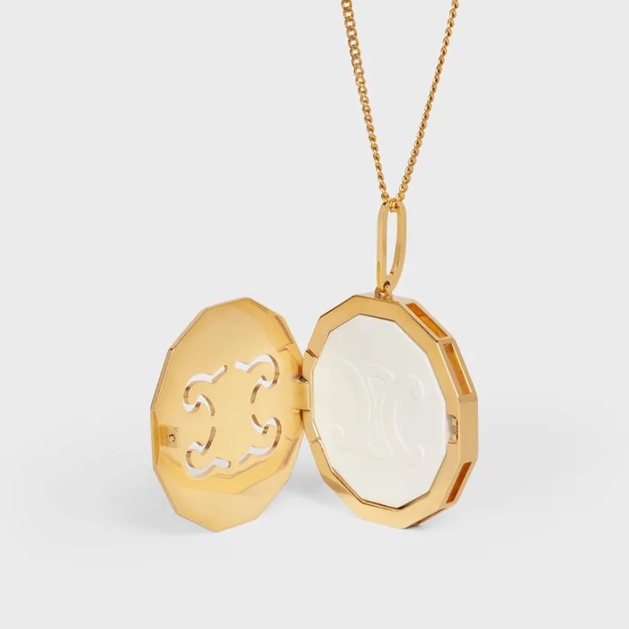 Celine Necklaces Les Etuis Parfums Celine Triomphe Ceramic Necklace In Brass With Gold Finish Steel And Ceramic 8211 Gold 8211 Women