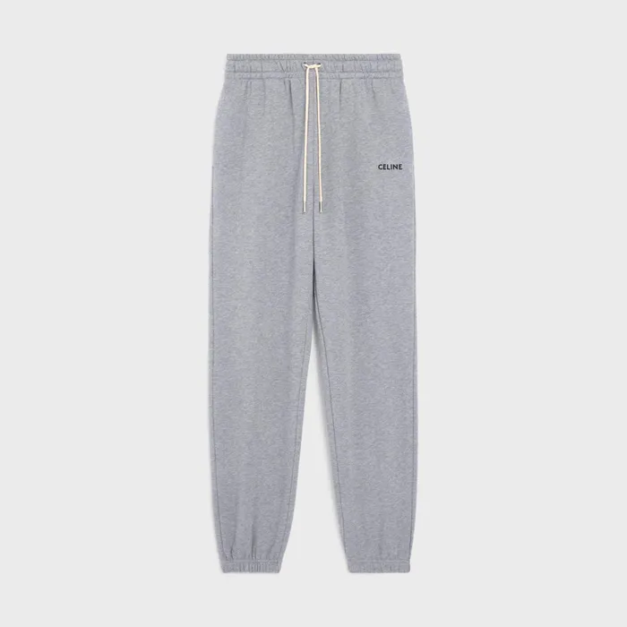 Celine Pants And Shorts CELINEEMBROIDERED TRACK PANTS IN COTTON 8211 Grey Black 8211 Men Celine Pants And Shorts CELINEEMBROIDERED TRACK PANTS IN COTTON 8211 Grey Black 8211 Men