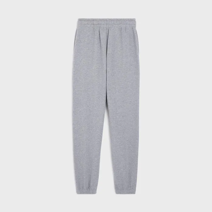 Celine Pants And Shorts CELINEEMBROIDERED TRACK PANTS IN COTTON 8211 Grey Black 8211 Men