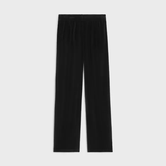 Celine Pants And Shorts Celine Straight Track Pants In Velvet Jersey 8211 Black White 8211 Men