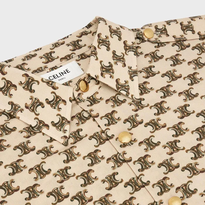 Celine Shirts And Tops REPORTER SHIRT IN CREPE DE CHINE 8211 DesertCaramel 8211 Women