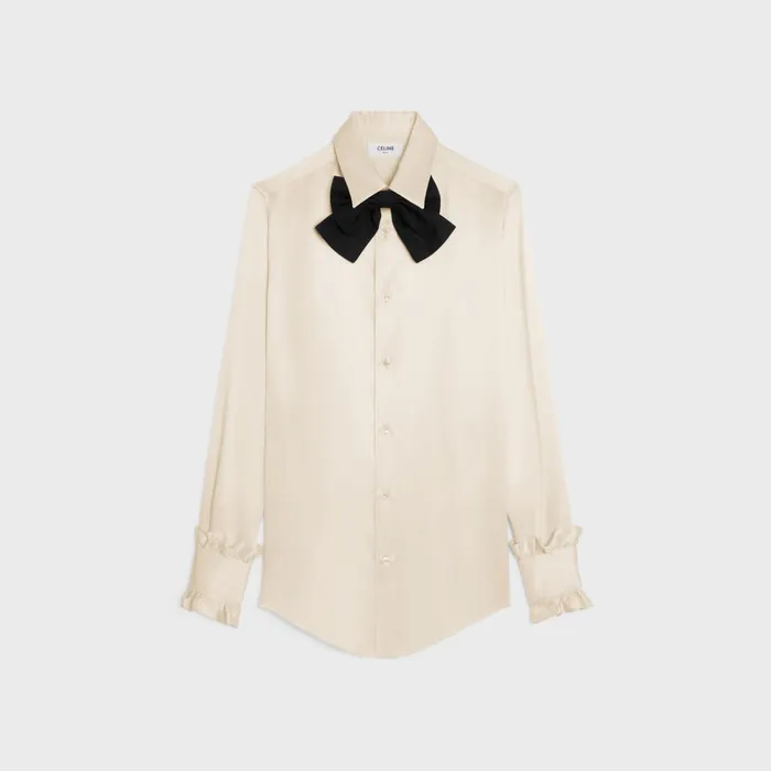 Celine Shirts And Tops Romy Shirt In Satin Silk 8211 Off White 8211 Women