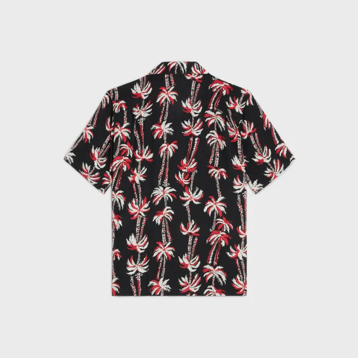 Celine Shirts Hawaiian Shirt In Printed Viscose 8211 NoirEcruRouge 8211 Men