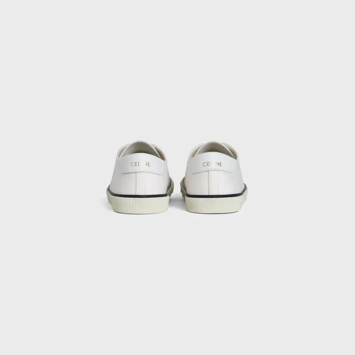 Celine Sneakers Celine Blank Low Lace Up Sneaker With Toe Cap In Canvas And Calfskin 8211 Off White 8211 Women
