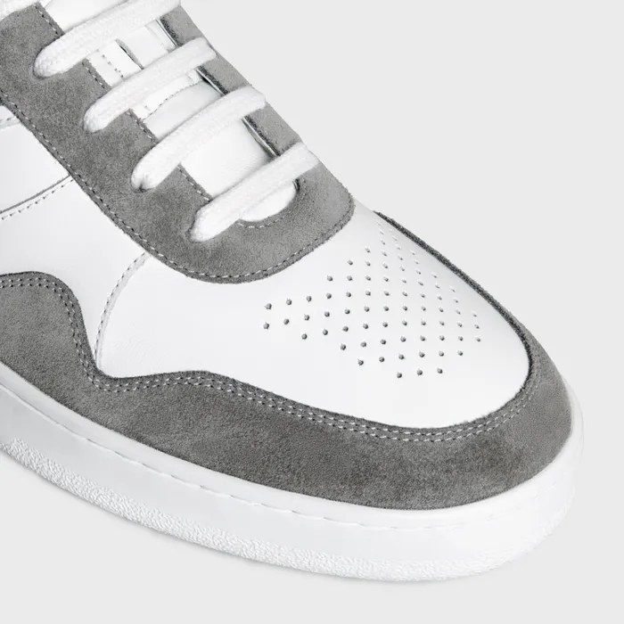 Celine Sneakers CELINE TRAINER LOW LACEUP SNEAKER In SUEDE CALFSKIN AND CALFSKIN 8211 GreyOptic White 8211 Men