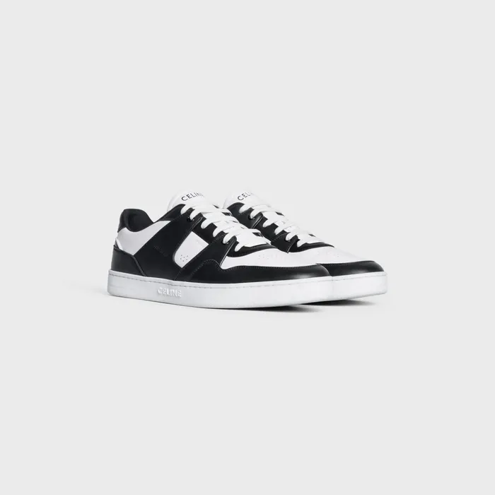 Celine Sneakers CT04 CELINE TRAINER LOW LACEUP SNEAKER In CALFSKIN 8211 White Black 8211 Men