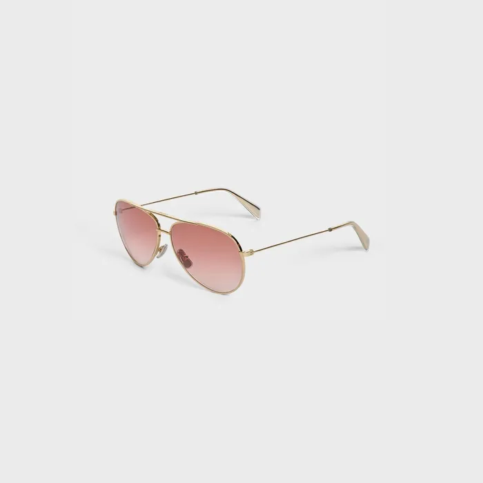 Celine Sunglasses Metal Frame 02 Sunglasses In Metal 8211 GoldGradient Pink 8211 Women