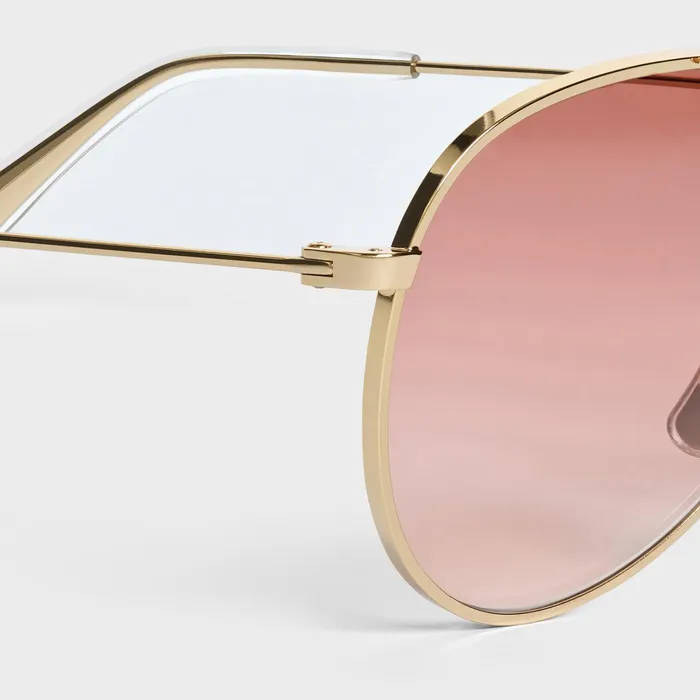 Celine Sunglasses Metal Frame 02 Sunglasses In Metal 8211 GoldGradient Pink 8211 Women