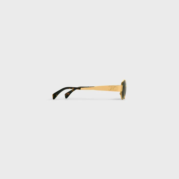 Celine Sunglasses Triomphe Metal 01 Sunglasses In Metal 8211 Gold Green 8211 Women