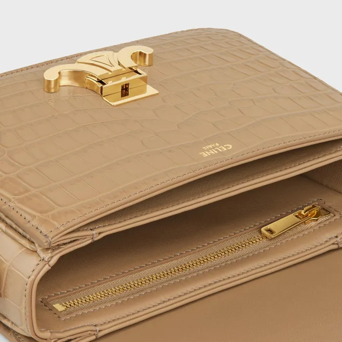 Celine Triomphe Teen Triomphe Bag In Niloticus Crocodile 8211 Milky Brown 8211 Women