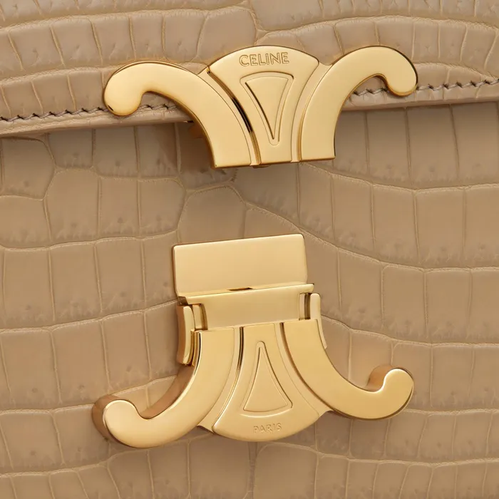 Celine Triomphe Teen Triomphe Bag In Niloticus Crocodile 8211 Milky Brown 8211 Women